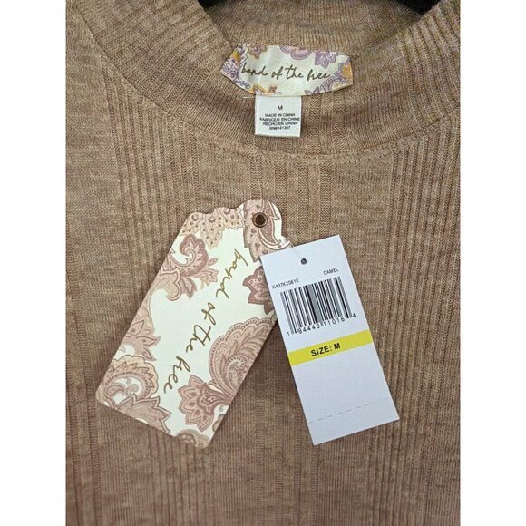 NWT Band Of The Free Camel Ribbed Long Sleeve Sweater Size M - Picture 2 of 3
